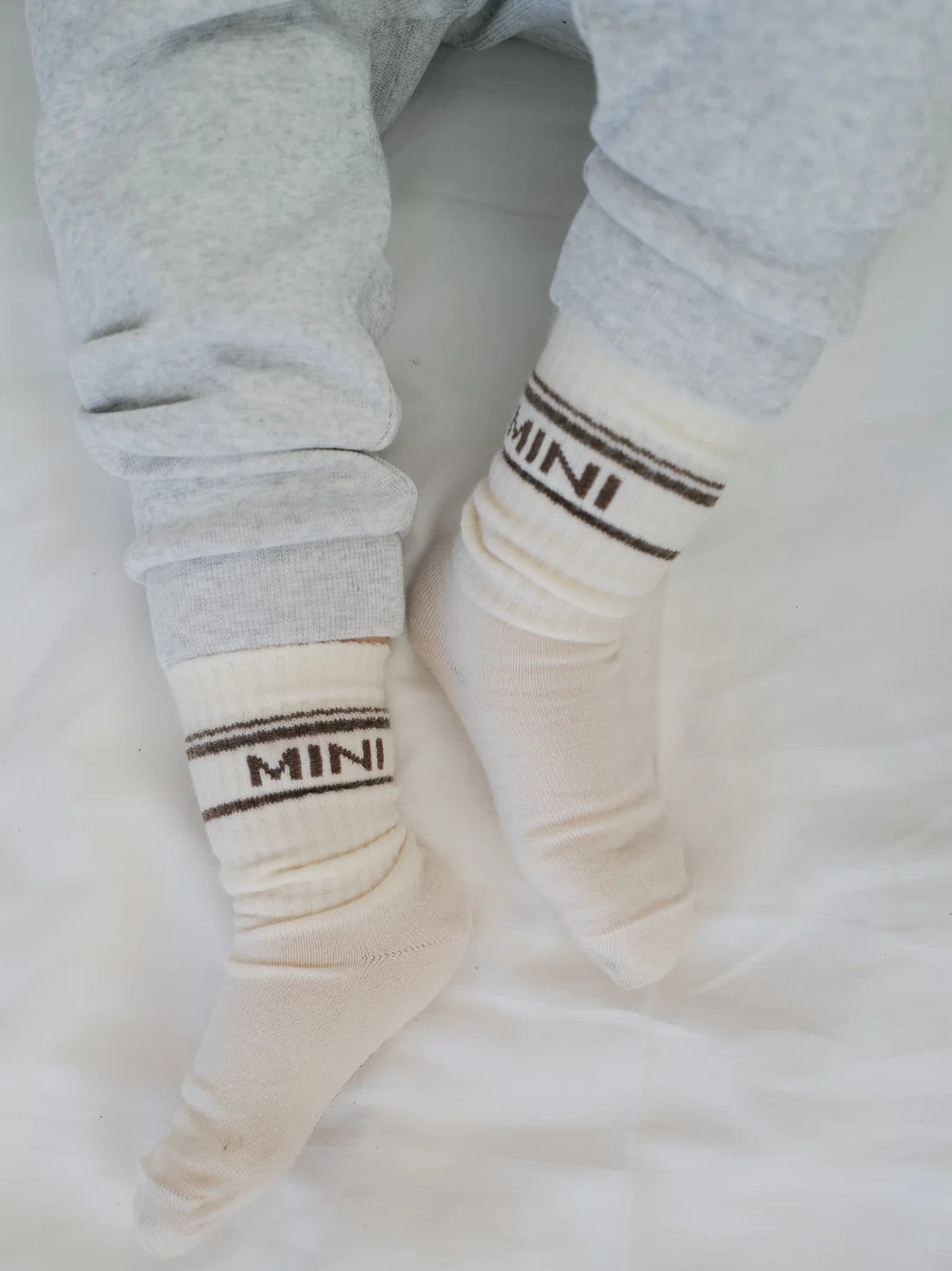 3er Set Wollsocken MOMMY, DADDY, MINI von Famvibes | Creme | Braun