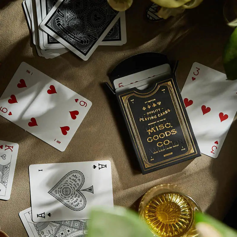 Schwarzes Spielkartendeck