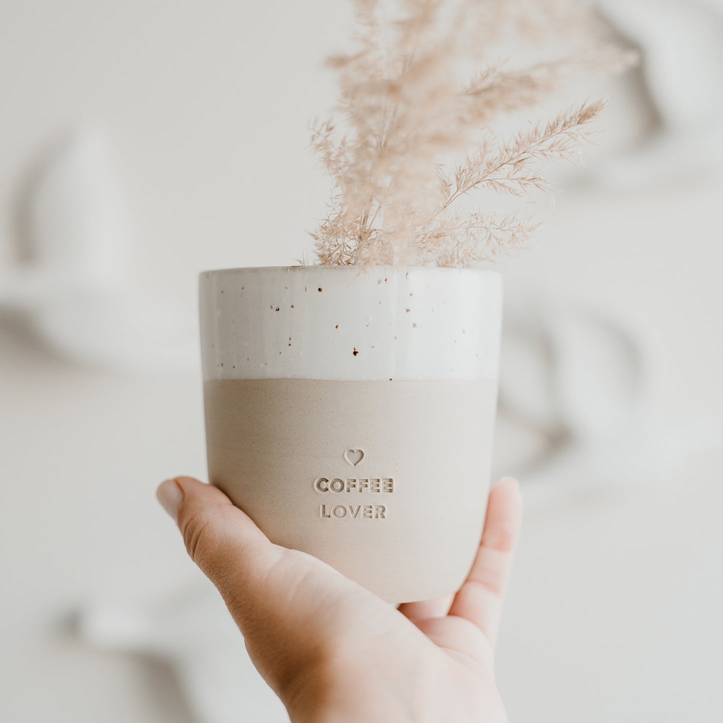 Steingut-Becher 'COFFEE LOVER'