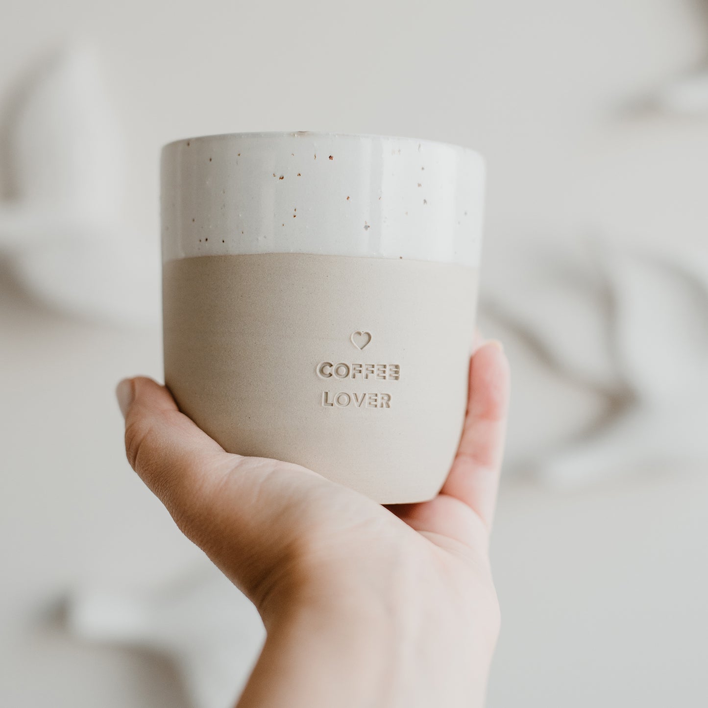 Steingut-Becher 'COFFEE LOVER'