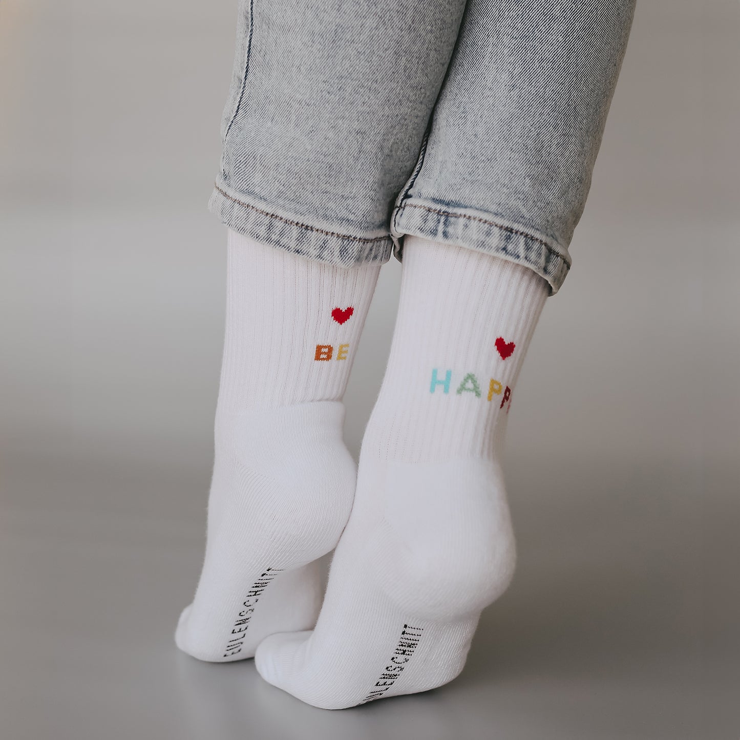 Socken Be Happy von Eulenschnitt