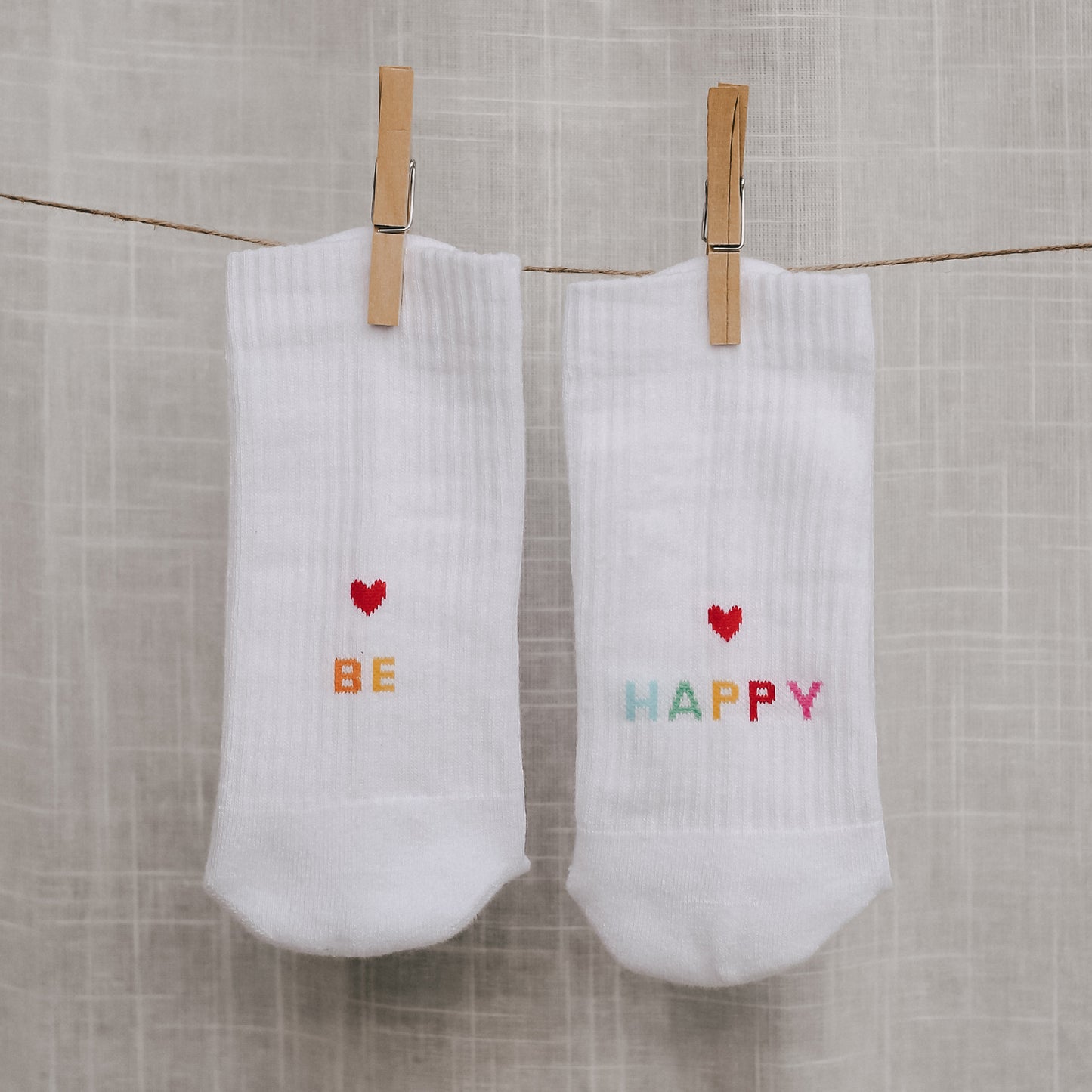 Socken Be Happy von Eulenschnitt