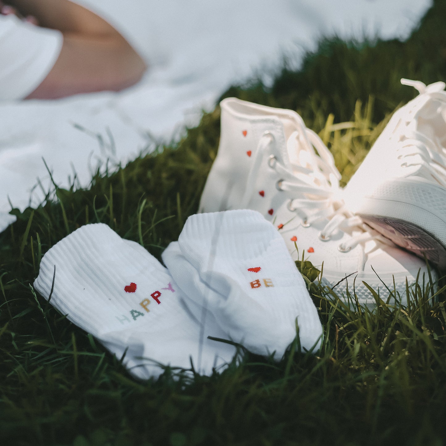 Socken Be Happy von Eulenschnitt