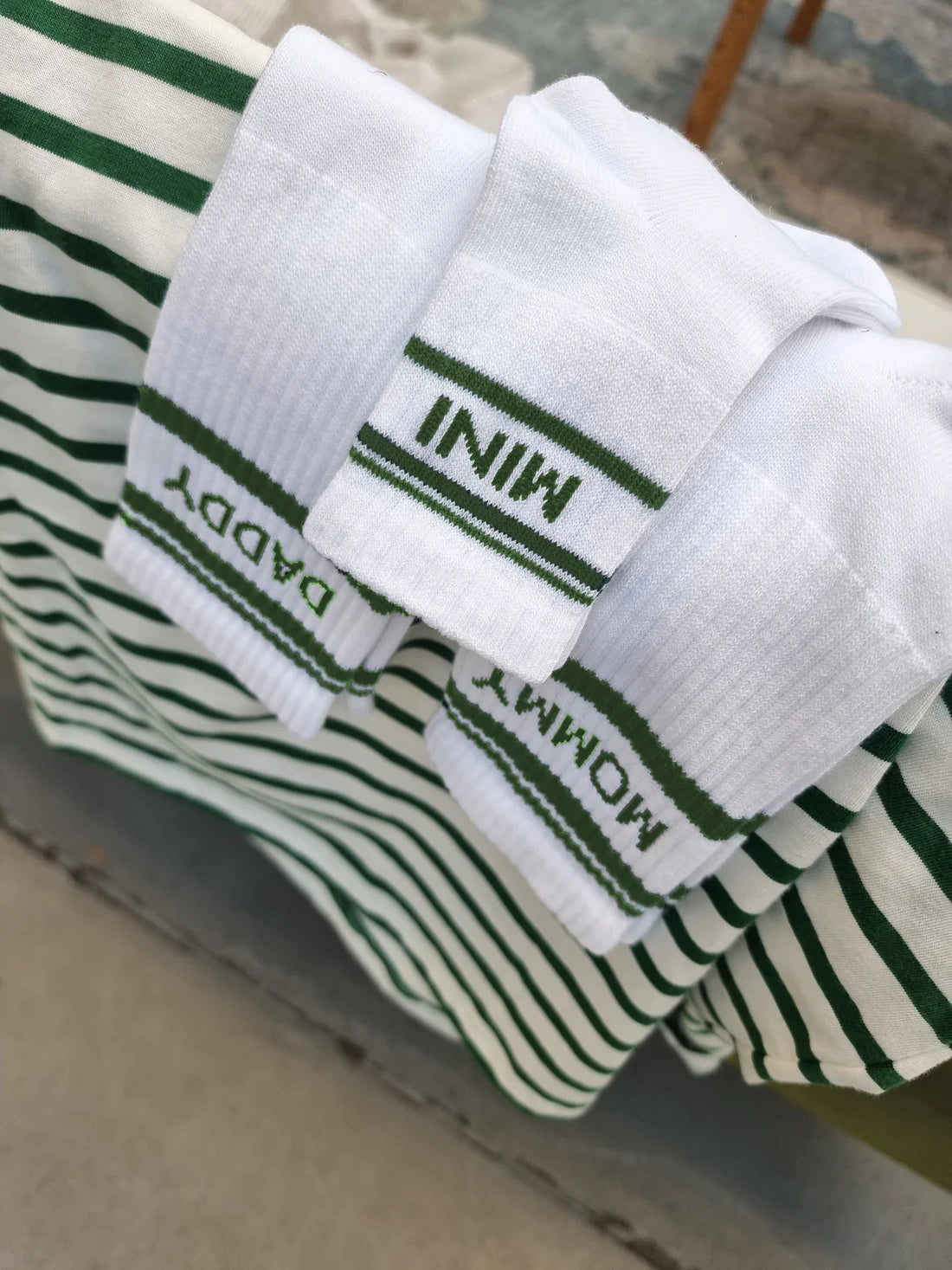 DADDY - Socken | grün gestreift