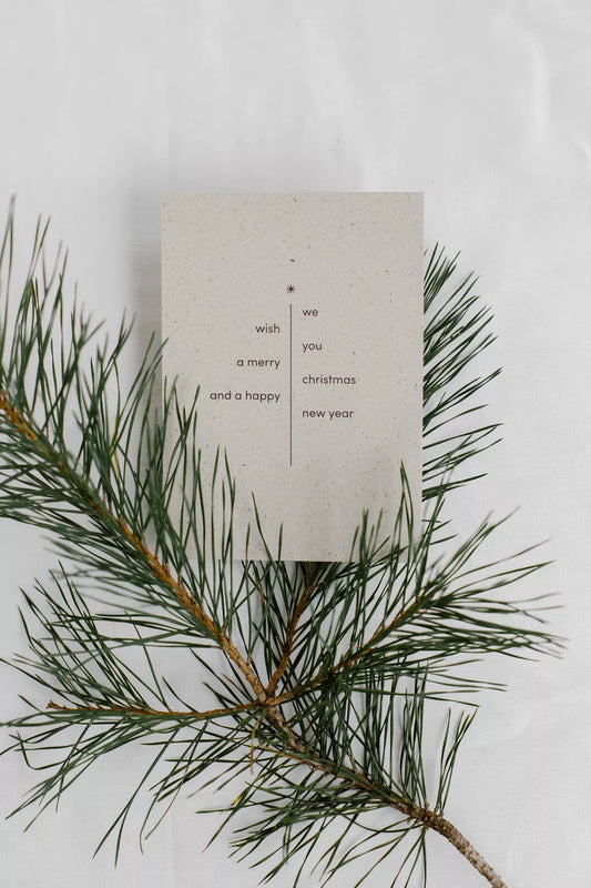 Weihnachts-Postkarte 'We whish you a merry christmas'