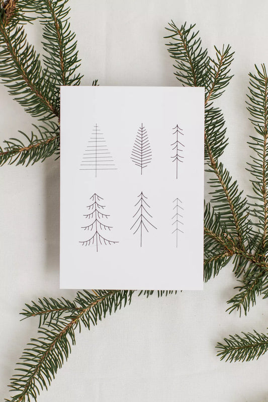 Weihnachts-Postkarte 'Tannenwald'