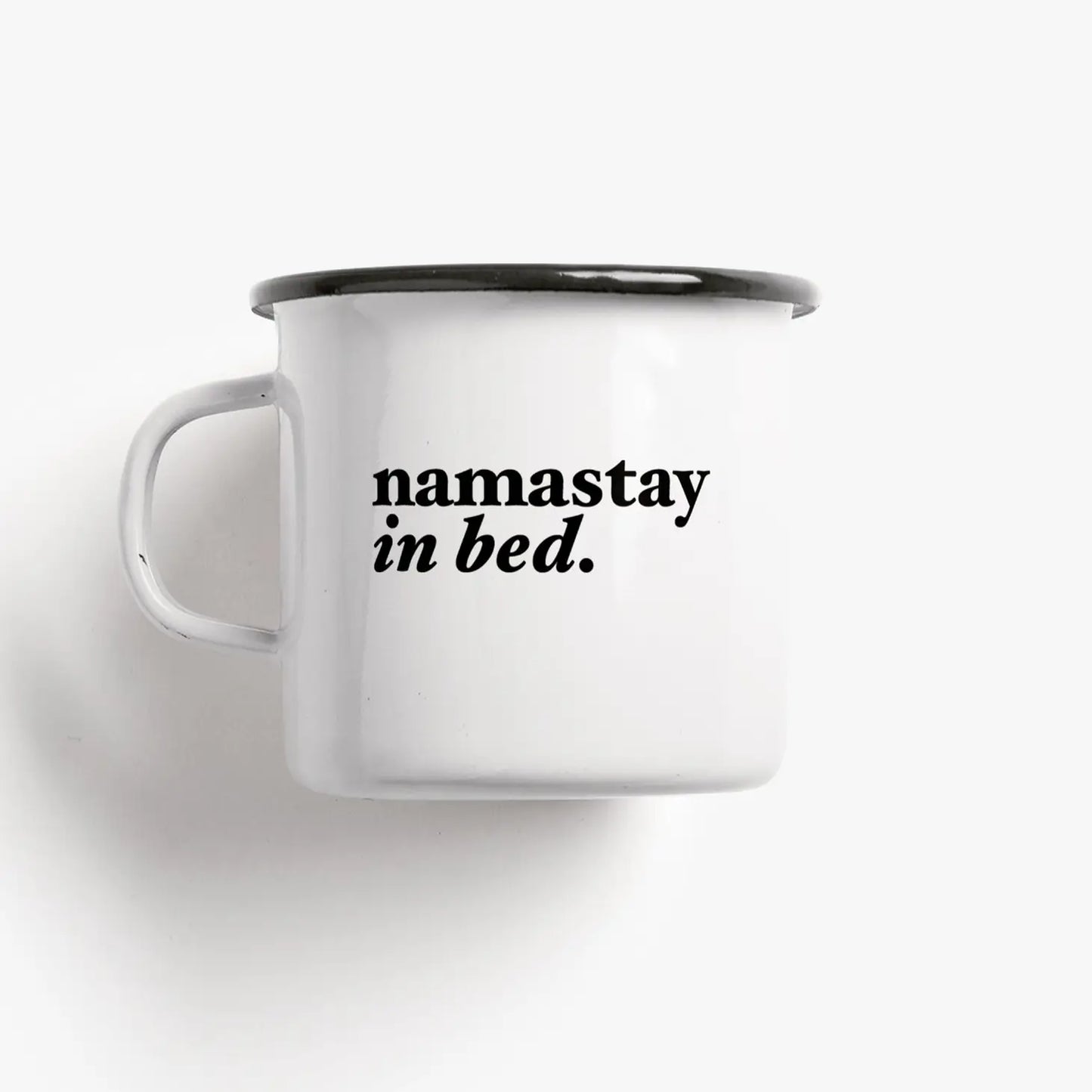 Emaille - Tasse 'namastay'