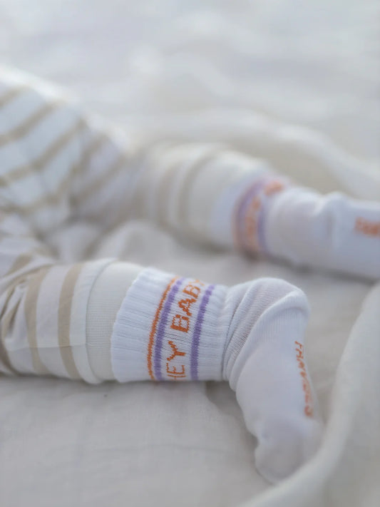 HEY BABY - Socken lavender | orange