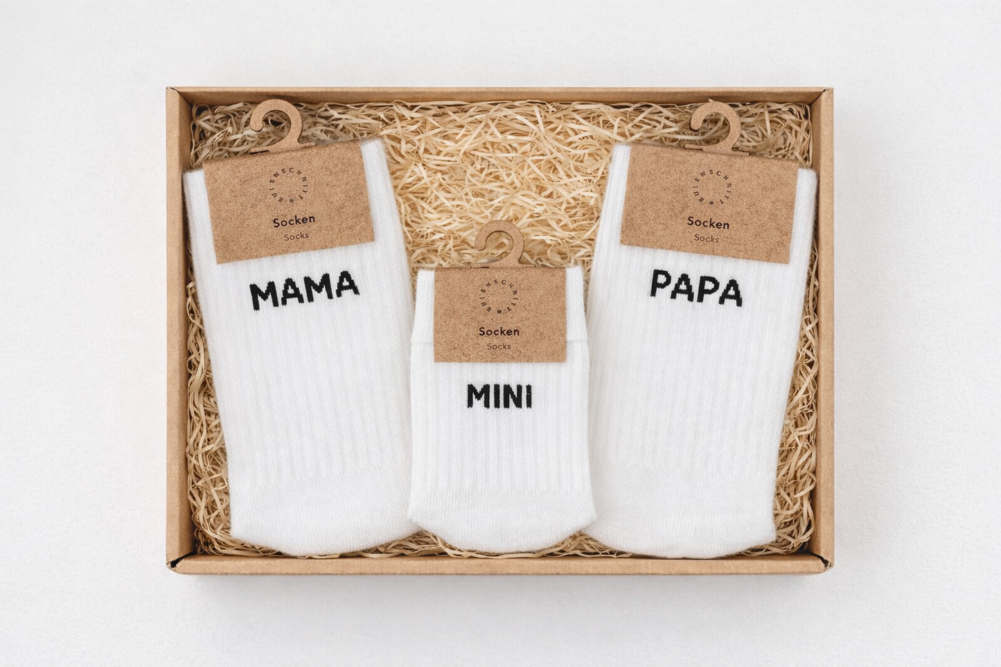 Mama Papa Mini Socken Geschenkset zur Geburt im Geschenkkarton