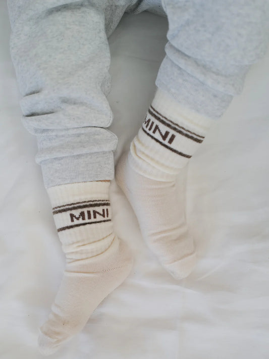 Wollsocken  MINI von Famvibes | Creme | Braun
