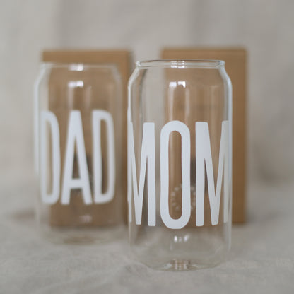 2er Set hohe Trinkgläser MOM & DAD