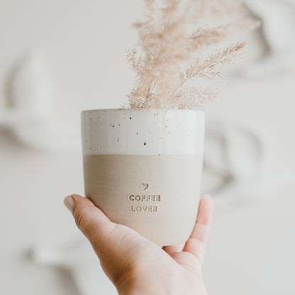 Steingut-Becher 'COFFEE LOVER'
