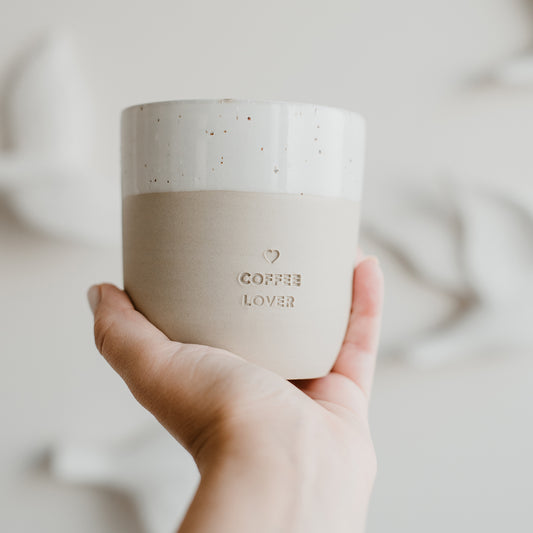 Steingut-Becher 'COFFEE LOVER'