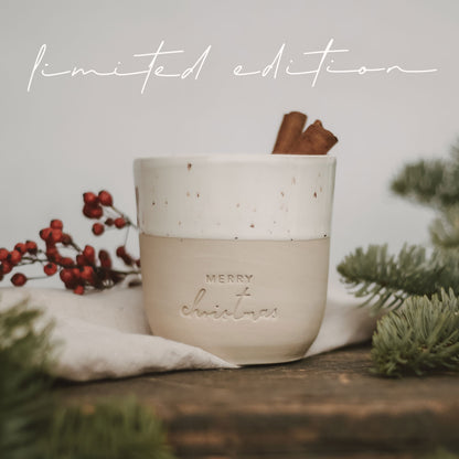 Steingut-Becher 'Merry Christmas'